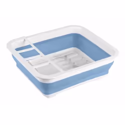 WENKO 54781100, Égouttoir, Panier, Autonome, Couverts, Vaisselle, Verres, Ustensile, Bleu, Blanc, Plastique