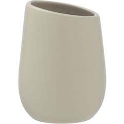 Wenko - Porte brosse à dents Badi, gobelet en céramique à surface mate, gobelet salle de bain pour le rangement de brosses à dents et du dentifrice,