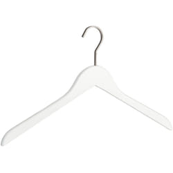 Cintre Bois Paris, cintre manteau avec surface antidérapante, Bois, 44x25 cmx1,2 cm, Blanc - Wenko