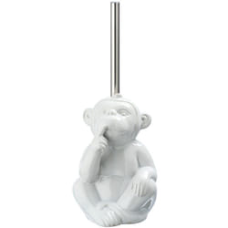 WC-Porte brossee Wenko Monkey Quiet Céramique Blanche Brosse Silicone Design Accessoires wc Céramique Ensemble wc Céramique Porte-Brosse wc Céramique