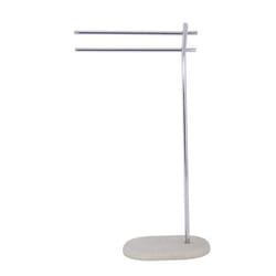 WENKO 21732100 porte-serviettes et anneau porte-serviettes Colonne Beige, Chrome