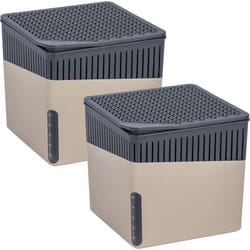 Lot de 2 déshumidificateurs Design cube Rechargeables 1kg Wenko Absorbeur d'humidité, Anti moississure jusqu'à 3 mois, Idéal jusqu'à 80m²,