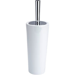 WC-Porte brosse Wenko Coni céramique blanche avec brosse noire design fermée porte brosse wc céramique ensemble wc 37 cm x 11,5 cm brosse wc black &