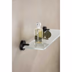 WENKO 24242100 étagères Étagère à échelle Mural Verre Noir, Transparent