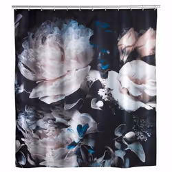 WENKO Peony, Image, Anneau, Polyester, Noir, Multicolore, Lavage à la main, 30 °C