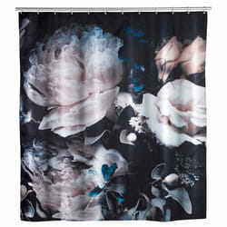 WENKO Peony rideau de douche Anneau Polyester Noir, Multicolore