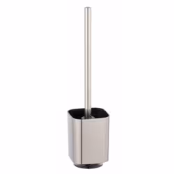 WENKO Brosse WC Auron Chrome, Support et brosse pour toilettes, Argent, Plastique, Plastique, Plastique, 90 mm