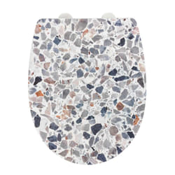 WENKO Terrazzo Abattant rigide Thermoplastique Multicolore, Blanc