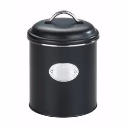 Les pratiques boîtes de rangement Nero de WENKO sont fabriquées en métal vernis noir convenants aux aliments et leur design r ...