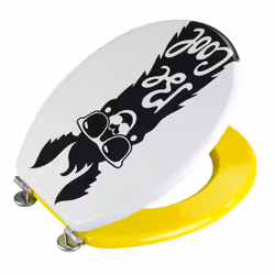 WENKO 24722100, Allongé, Abattant rigide, Blanc, Jaune, Panneaux MDF, 35,5 cm, 42,5 cm