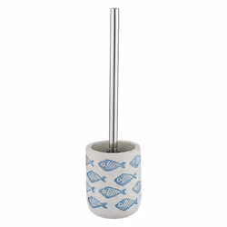 WENKO 24313100, Support de brosse pour WC, Bleu, Acier inoxydable, Vitrocéramique, 400 mm, 10 cm, 1 pièce(s)