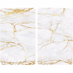 Description générale Apportez une touche de luxe à votre cuisine avec ce set de deux protège-plaques en verre Marmor Gold. Co ...