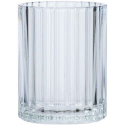 Porte Brosse à dent Vetro, Gobelet salle de bain en verre à relief, Verre, 7,5x10x7,5 cm, transparent - Wenko