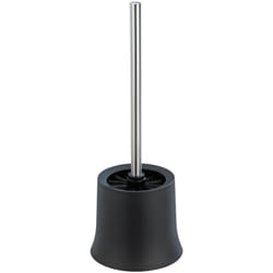 WC-Porte brossee Wenko Basic Noir 2 pièces Brosse wc Plastique Ensemble Brosse wc Design avec Support en Polypropylène Inclus Balai wc Noir