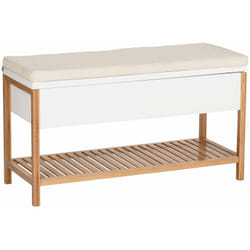 Wenko - Meuble à chaussures avec siège beige finja, bambou