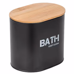 WENKO 24327100 Boîte de rangement Ovale Bambou Noir, Bois