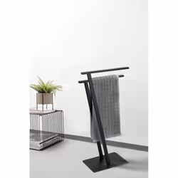 WENKO 24396100 porte-serviettes et anneau porte-serviettes Support de serviette Colonne Noir