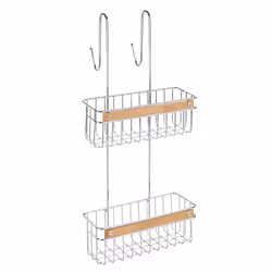WENKO Zerbo étagère murale de salle de bain Acier inoxydable, Bois