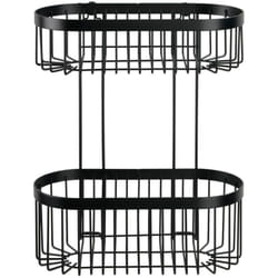 Tagère Wenko Classic Plus noire sans perçage 2 étagères en métal design industriel pour salle de bain et douche rangement élégant facile à installer