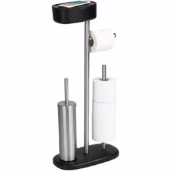 WENKO support papier et brosse WC avec étagère et panier de la marque RIVAZZA est un accessoire de salle de bain moderne. Le  ...