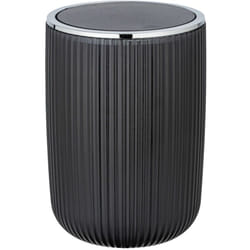 Wenko - Poubelle de Salle de bain Modèle Agropoli, poubelle wc, poubelle de salle de bain avec couvercle basculant, sans bpa, 5,5L, gris givré, l,