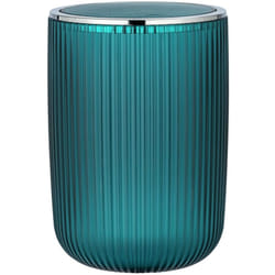 Wenko - Poubelle Agropoli l 5,5L petrol avec couvercle basculant en plastique pour salle de bain et cosmétique couleur turquoise idéale pour un