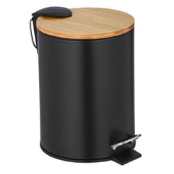 WENKO 24696100 poubelle Rond Acier inoxydable Noir