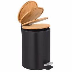 WENKO 24696100 poubelle Rond Acier inoxydable Noir