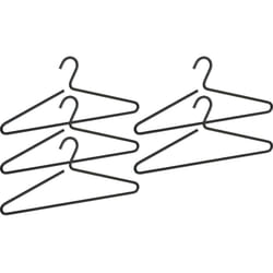 Lot de 5 cintres Lux Wenko idéal pour robes grâce à son ouverture, largeur 42cm, design minimaliste et robuste, Aluminium, 42x19x0,8 cm, Noir satiné