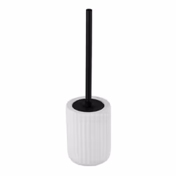 WENKO 24799100, Support et brosse pour toilettes, Noir, Blanc, Vitrocéramique, Acier inoxydable, 420 mm, 11,5 cm