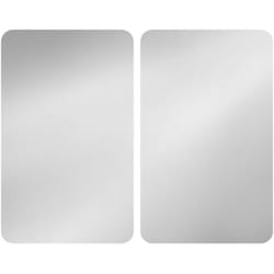Protection de plaques cuisson 'Argent' Wenko Lot de 2, Couvre plaque universel, Résistant aux chocs, Hygiénique, Pieds inclus, Verre trempé, 30x52cm,