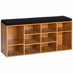 Meuble à chaussures avec siège noir LOFT, marron, Wenko est une solution qui fonctionnera dans n'importe quel appartement. Il ...