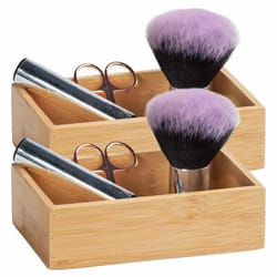 Boite de rangement avec couvercle Terra S petite boite de rangement decorative en bois Lot de 2 Bambou 15x10x4.5cm Marron
