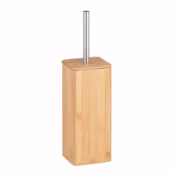 WENKO 24748100, Support et brosse pour toilettes, Acier inoxydable, Bois, Bambou, Acier inoxydable, 101 mm, 101 mm