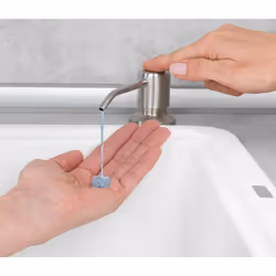 WENKO 54739100 Distributeur de savon 0,4 L Acier inoxydable, Blanc