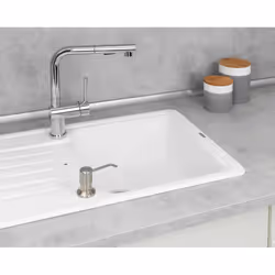 WENKO 54739100 Distributeur de savon 0,4 L Acier inoxydable, Blanc