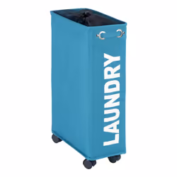 WENKO Panier à linge Corno pétrole corbeille à linge 43 l, 43 L, Rectangulaire, Polyester, Turquoise, 185 mm, 400 mm
