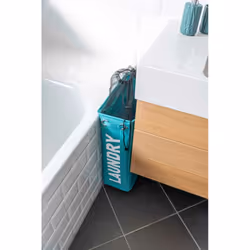 WENKO Panier à linge Corno pétrole corbeille à linge 43 l