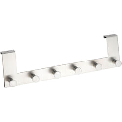 Lot de 2 Patères de porte à suspendre Celano WENKO, 12 crochets serviettes, manteaux, Dans perçage, Ep porte 2cm max, 2x 39x11x5,5 cm, Acier inox