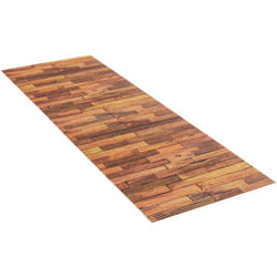 Tapis de bain en mousse Lambris, tapis salle de bain antidérapant, Plastique effet parquet, 65x200 cm, marron - Wenko