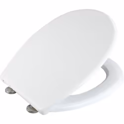 L'abattant WC avec frein de chute aux finitions haut de gamme Vorno Neo en duroplastique antibactérien robuste de couleur bla ...
