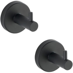 Patère Wenko Bosio black inox 2er Set crochet mural noir patère murale noire patère inox salle de bain crochet salle de bain noir double élégant pour