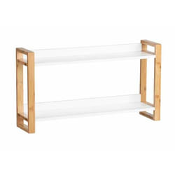 WENKO 50718800 étagères Tablette flottante Bambou, Panneaux MDF Bambou, Blanc
