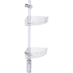 Wenko - Etagère d'angle salle de bain led, 2 paniers de douche d'angle, fixation murale sans perçage 'Power Loc Plus', avec éclairage led basse