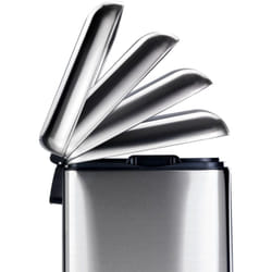 WENKO Poubelle cuisine double Studio, poubelle tri sélectif, poubelle à pédale avec deux compartiments, frein de chute "easy close", 2x12L, Acier