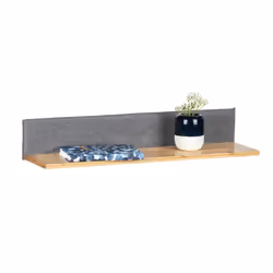 WENKO 62225800 étagères Tablette flottante Mural Panneaux MDF, Polyester Gris, Bois