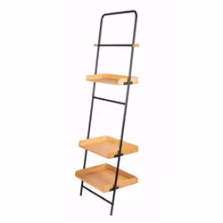 WENKO 50706100, Étagère, Autonome, Bambou, Bambou, Noir, Universel, 15 kg