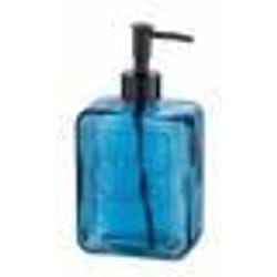 WENKO Distributeur de savon liquide Pure Soap Capacité 550 ml distributeur de savon liquide en verre 95x20x6 cm bleu
