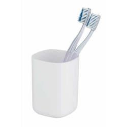 WENKO Porte brosse à dent Davos gobelet salle de bain Plastique sans BPA Ø 77x105 cm Blanc Mat