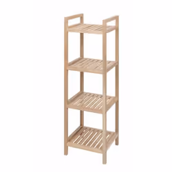 WENKO 50742100, 4 étagères, Bois, Bois, Naturel, 20 kg, 350 mm